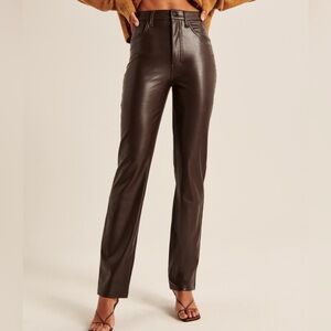 Abercrombie Vegan Leather 90’s Straight Ultra High Rise Pant